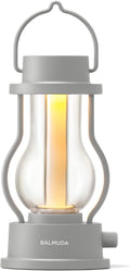 BALMUDA The Lantern | Rechargeable LED Lantern | 3 Light Modes: Candle, Amber, & Warm White | Battery Operated | Lightweight | Water-Resistant | US Version | Gray
