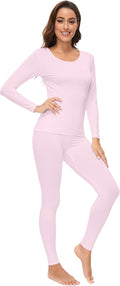 WiWi Soft Underwear for Women Thermal Long Johns Sets Super Warm Base Layer Top Pants Pajamas Set Viscose from Bamboo S-3X