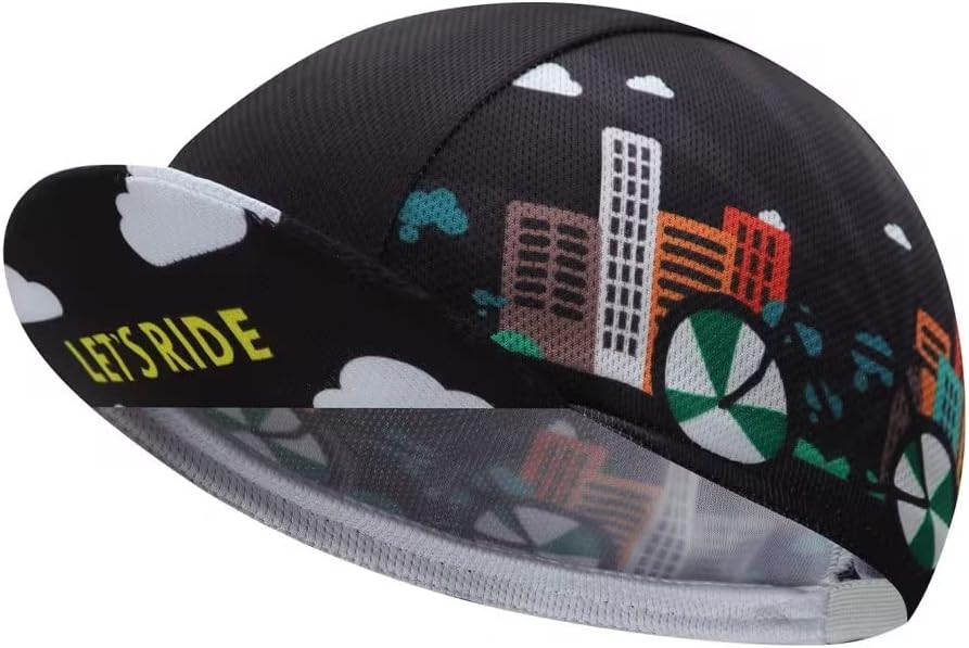 Funny Cycling Cap - Polyester Skull Cycling Hat-Under Helmet -Cartoon Cycling Helmet Liner Breathable&Sweat Uptake