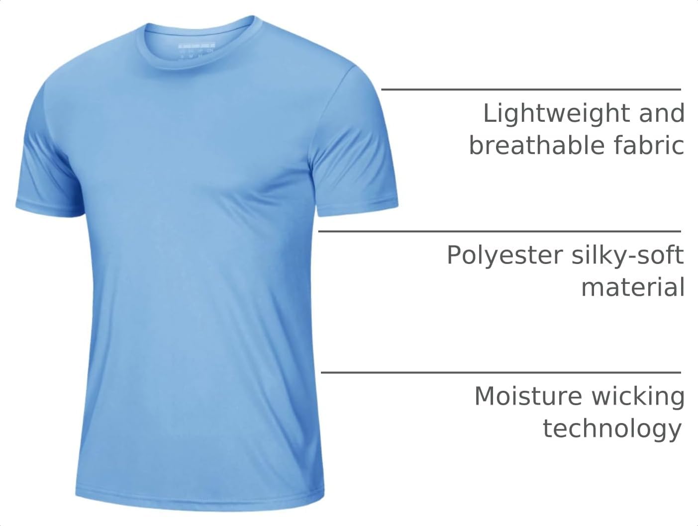 MAGCOMSEN Men's Short Sleeve UPF 50+ T-Shirt Quick Dry Workout Athletic Running Swim Tops Tee Rash Guard Performance Shirts