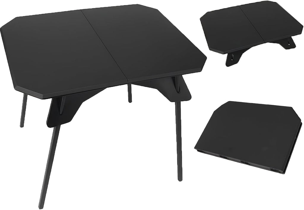 ele ELEOPTION Portable Small Folding Camping Table Aluminum Legs Khaki
