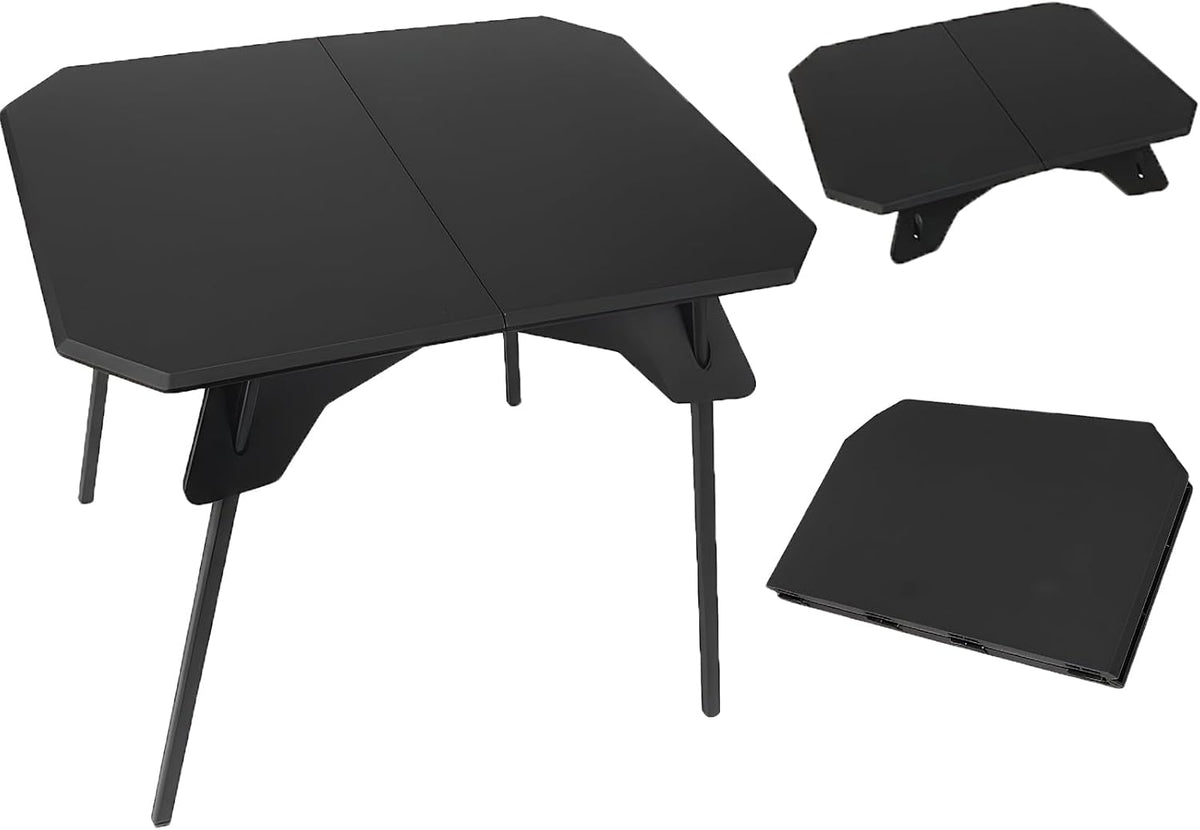 ele ELEOPTION Portable Small Folding Camping Table Aluminum Legs Khaki