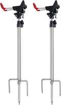 Fishing Rod Holder for Ground 2 Pack,Height Adjustable 22.4-34.3in,360 Degree Adjustable Easy Folder Rod Holder for Ground (Rod Holder -01)