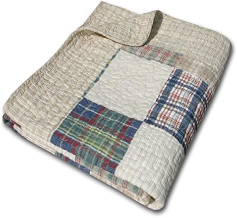 Greenland Home Oxford 100% Cotton Throw Blanket, Tan 50 x 60 in