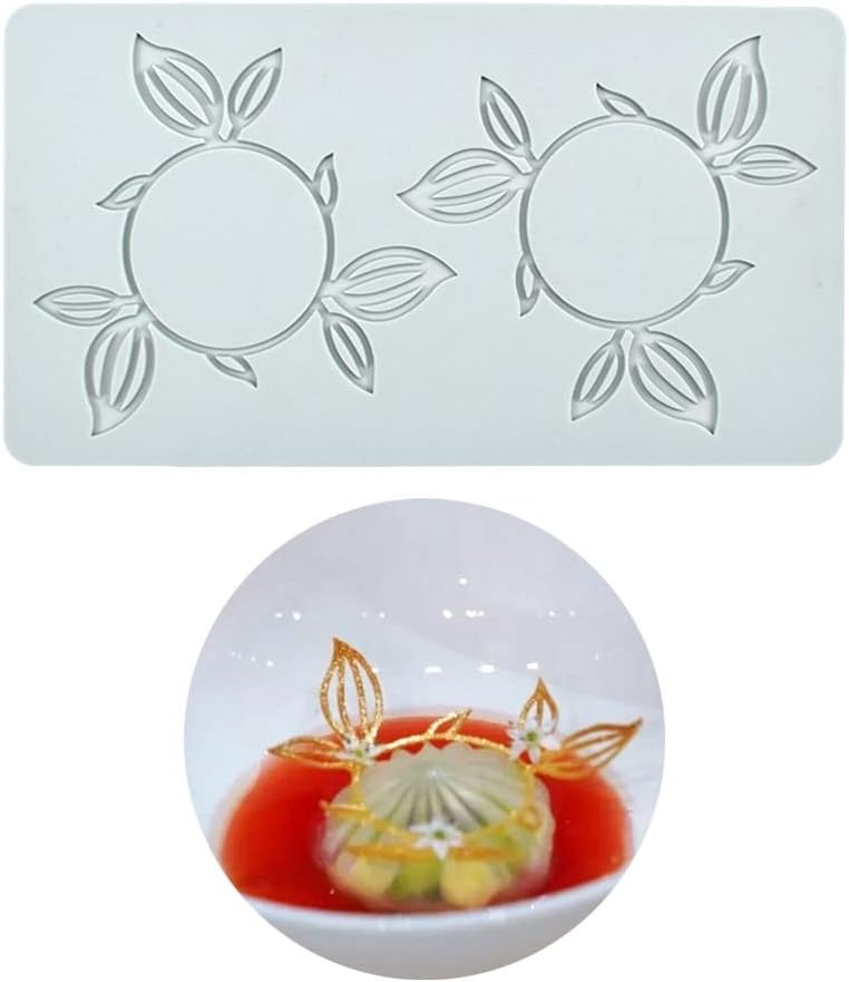 Hollow Leaf Silicone Molds Lover Heart Chocolate Molds Geometry 3D Silicone Mould Chocolate Candy Leaf Mold Sugar Craft Cake Decoration Cupcake Top (R_Leaf_8.48 * 4.56 * 0.12inch)