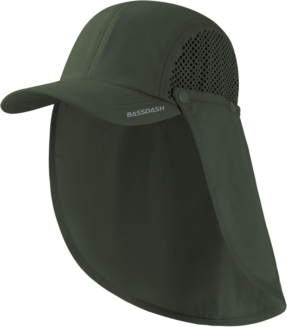 BASSDASH UPF 50+ Fishing Hat, Baseball Cap with Removable Neck Flap