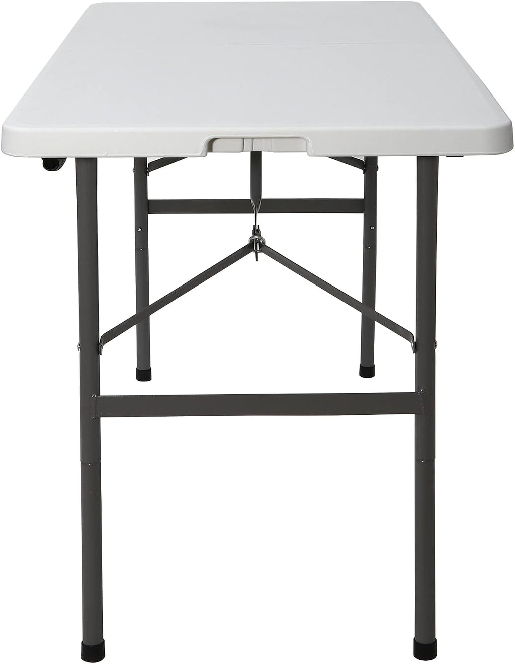 SUPER DEAL Portable 4 Foot Plastic Folding Table, Small Indoor Outdoor Heavy Duty Fold-in-Half Picnic Party Camping Barbecues Table with Carrying Handle, White