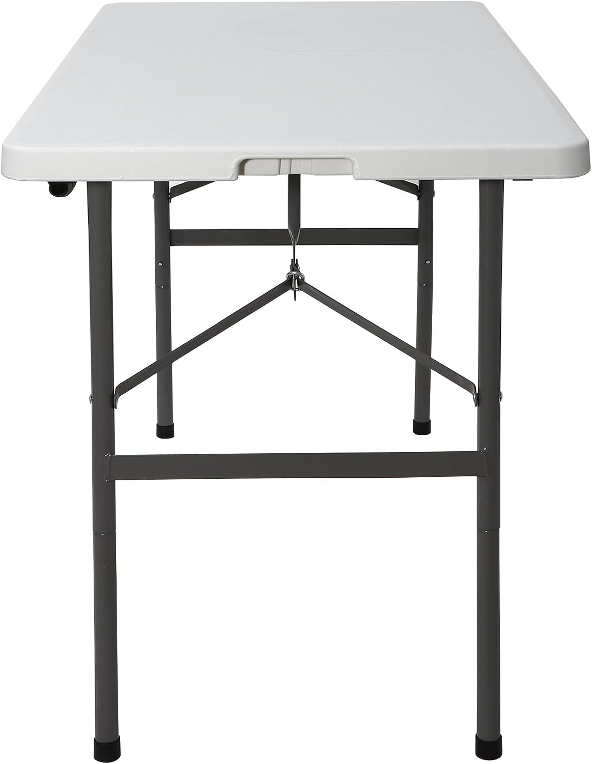 SUPER DEAL Portable 4 Foot Plastic Folding Table, Small Indoor Outdoor Heavy Duty Fold-in-Half Picnic Party Camping Barbecues Table with Carrying Handle, White