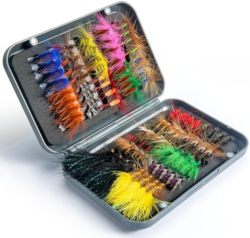 80 pcs YDIUDL 3rd Gen Fly Fishing Flies Kit, Hand-Tied Dry Flies