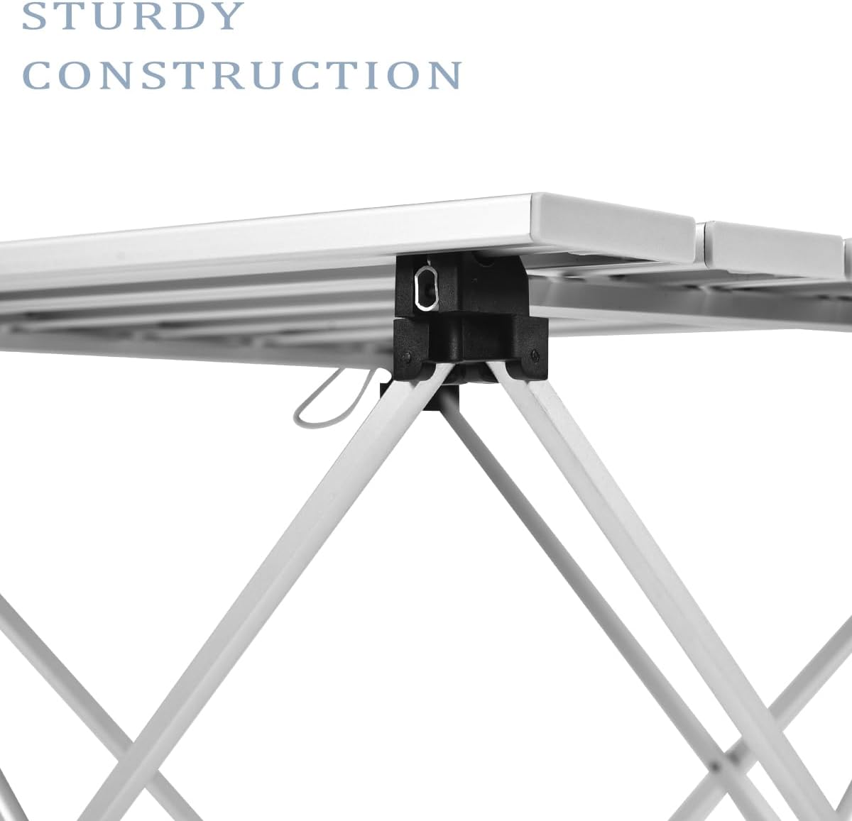 Grope Small Folding Camping Table, Aluminum Beach Table for Sand (Silver-S)