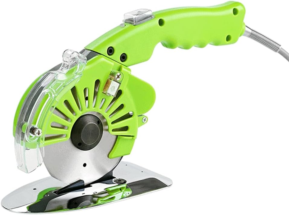 Fabric Rotary Cutter Electric Fabric Scissors, Round Blade Cutting Machine for Multilayer Fabric Leather Cloth Carpet, 5 Speed Adjustable, LED Light, 27mm / 1.1" Cutting Thickness