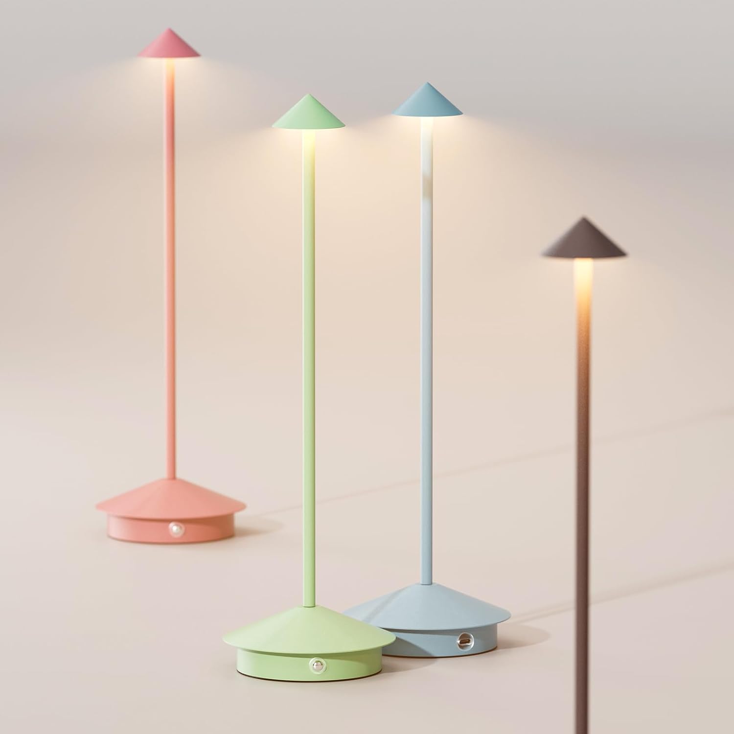 Cordless LED Table Lamps,Portable Battery Desk Lamp,2 Pack,Blue