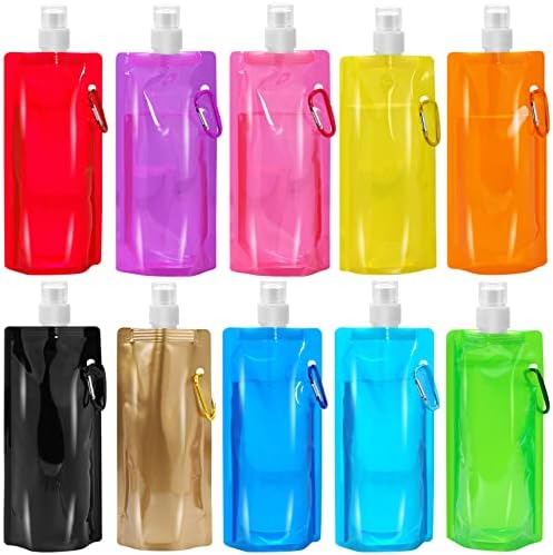 10 Pcs Foldable Water Bottle, 480ml, Collapsible, Leak Proof