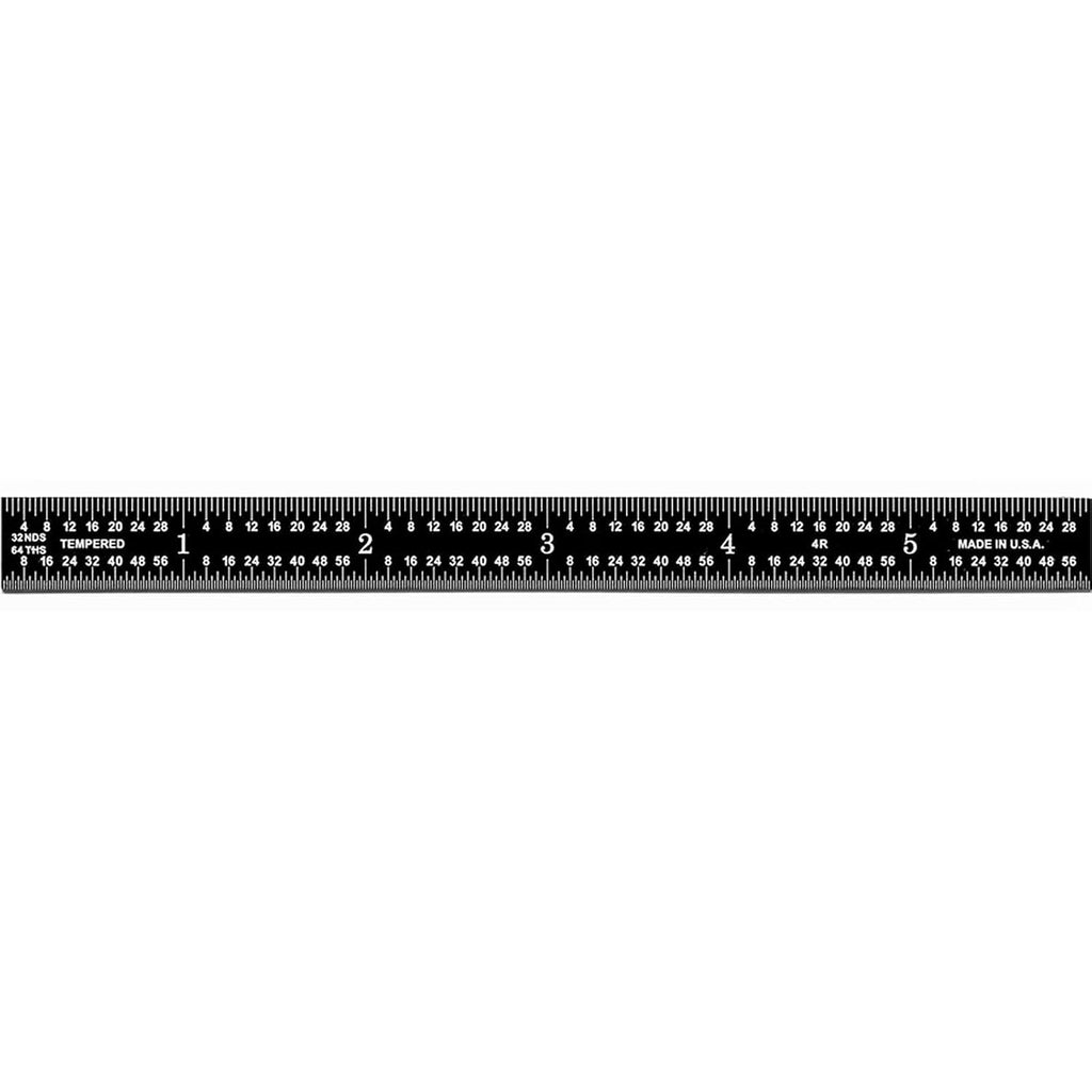 PEC Tools 12" Metal Ruler, Rigid, 4R Graduation, High Precision, Pack of 3