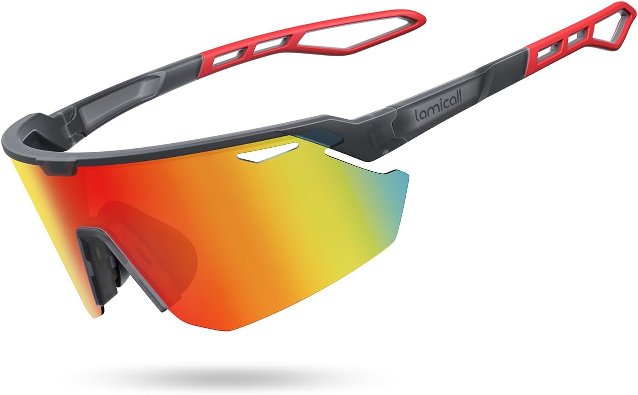 Lamicall 24g Polarized Sports Sunglasses for Men Women - UV400 Protection Sun Glasses for Baseball Running Cycling Fishing