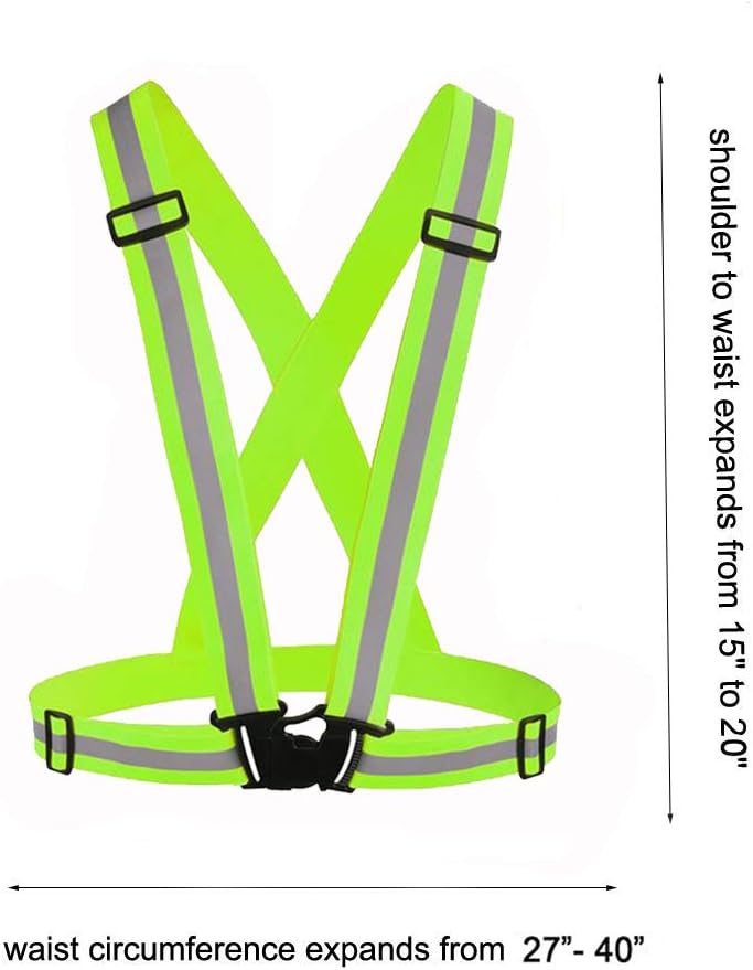 Reflective Vest Running Gear 3Pack, Adjustable Safety Vests High Visible Reflective Belt Straps