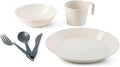 GSI Outdoors Cascadian Table Set I 6-Piece Camping, Backpacking Mess Kit, Plastic BPA Free, Plate, Bowl, Mug, Cup & Cutlery Set