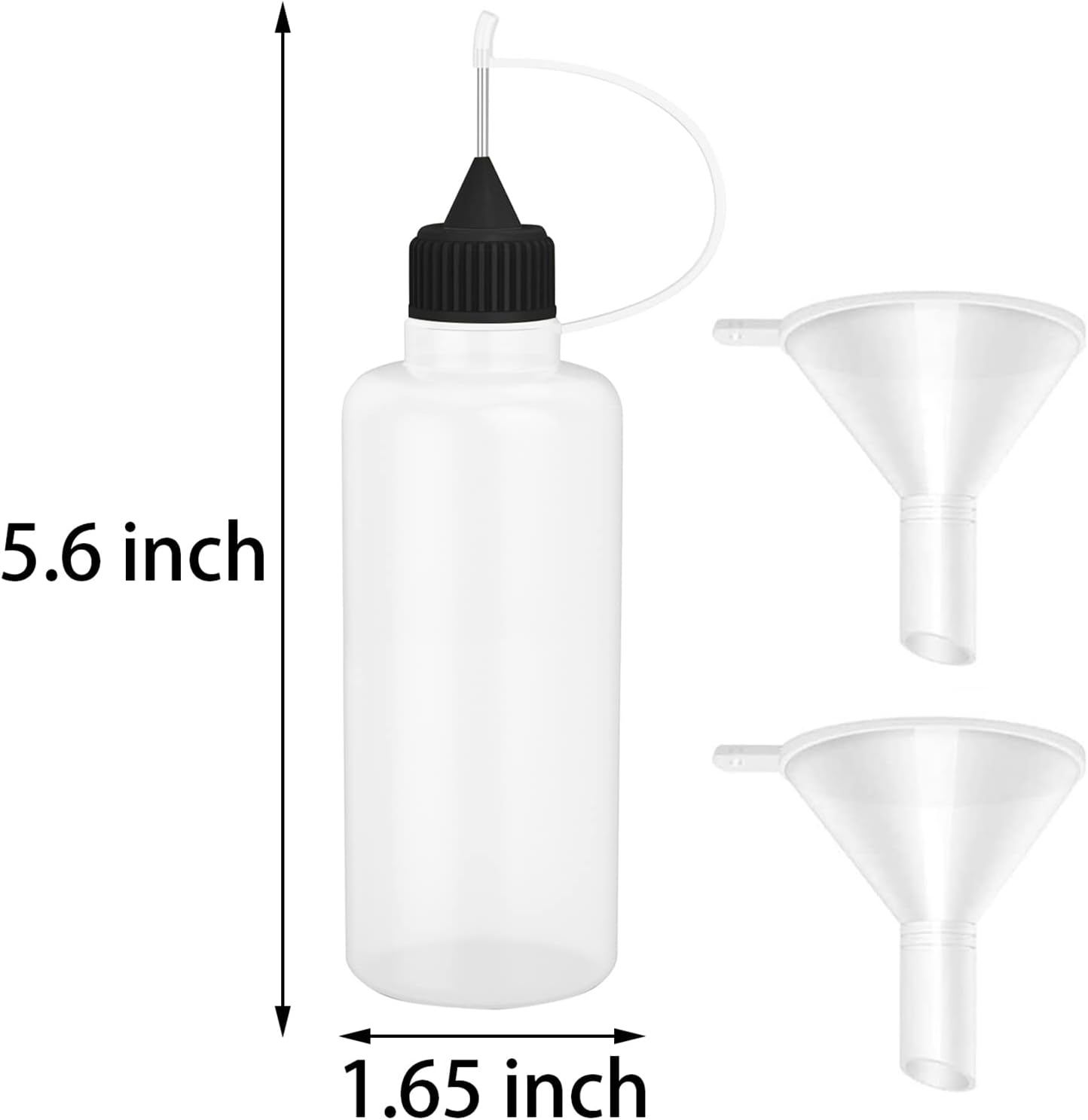 Hulless 12 Pcs 4 Ounce Needle Bottle Plastic Dropper Bottles Multicolor lid