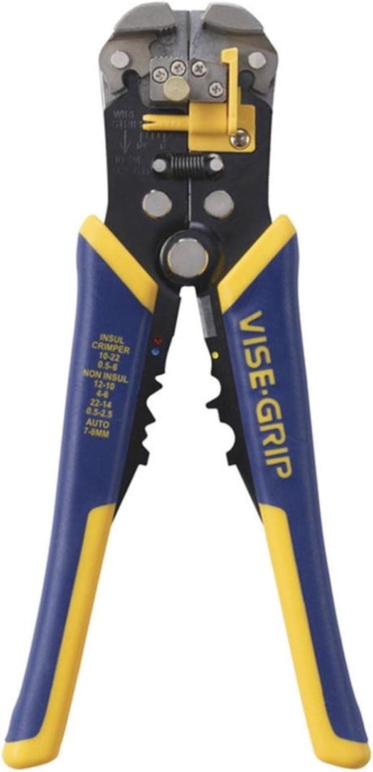 IRWIN Vise-Grip Wire Stripper, 2 Inch Jaw, Cuts 10-24 AWG, ProTouch for Comfort, Blue (2078300)