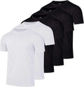 5 Pack Men's Dry Fit Workout T Shirts Crew Neck Athletic Gym Running Tees