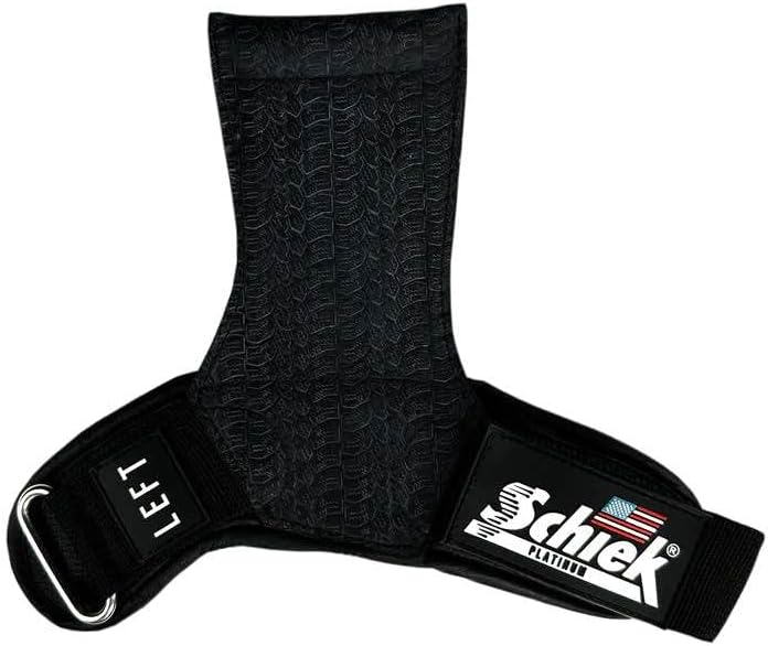 Schiek Sports Model 1907 Platinum Edition Ultimate Grips - 3 in 1 Weight Lifting Straps Wrist Wraps and Grip Pads