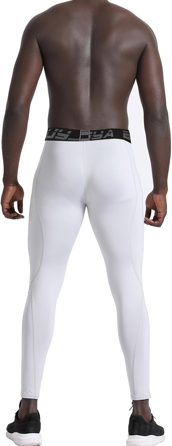 BUYJYA 3 or 5 Pack Men's Compression Pants Base Layer Tights Leggings