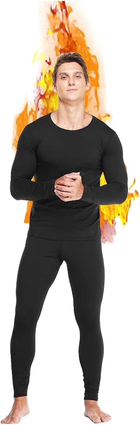 Thermal Underwear for Men Long Johns Set Fleece Lined Winter Cold Weather