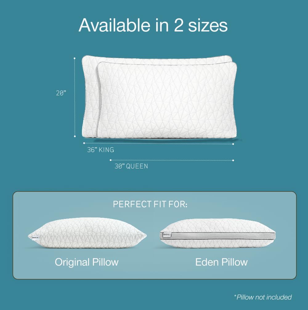 Coop Home Goods Cool Side Pillowcase, Queen Size Cooling Pillow Case for Hot Sleepers, Two-Sided Pillow Covers, Cozy Side & Cool Side, Ultra Soft Lulltra Cool Technology