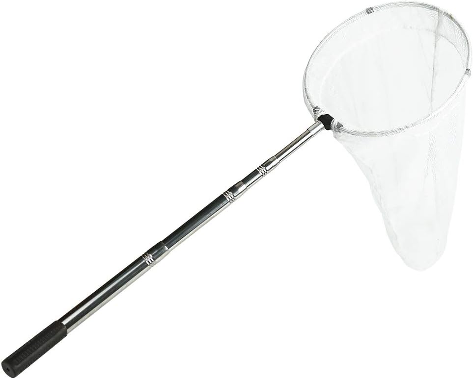 RESTCLOUD Insect and Butterfly Net with 12" Ring, 24" Net Depth, Handle Extends to 59 Inches