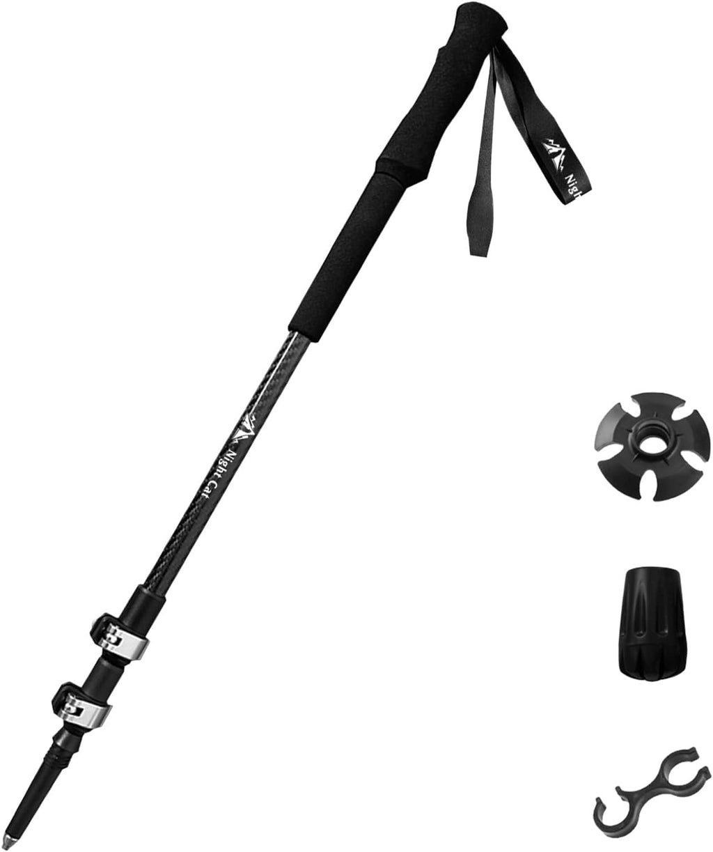 Night Cat Collapsible Trekking Pole: Lightweight Hiking Stick 1 Pack 2 Packs Adjustable Walking Pole for Backpacking Climbing