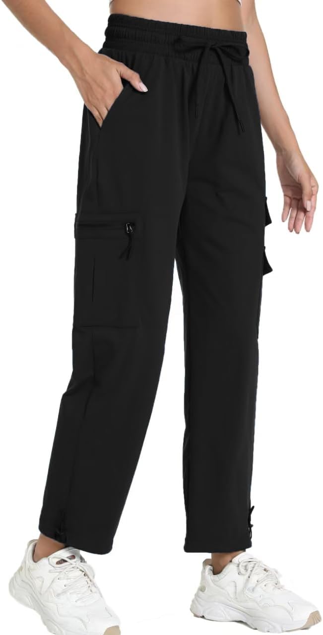 Quick Dry Women's Hiking Cargo Pants With 5 Pockets Lightweight Joggers