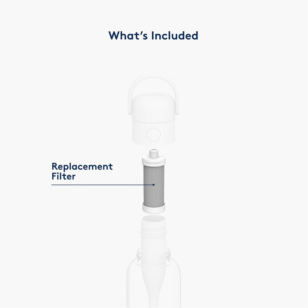 Aquagear Bottle Replacement Water Filter 3-Pack – Chlorine, PFOA/PFOS Filter, 40 Gallon Filter Life