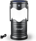Lichamp 1-Pack Solar Camping Lantern, USB Rechargeable LED Lanterns