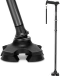 REHAND Walking Cane for Men & Women - Foldable, Adjustable, Lightweight, Self Standing Pivot Walking Cane, Soft Handle Grip, with Travel Bag, Walking Sticks for Seniors & Adults
