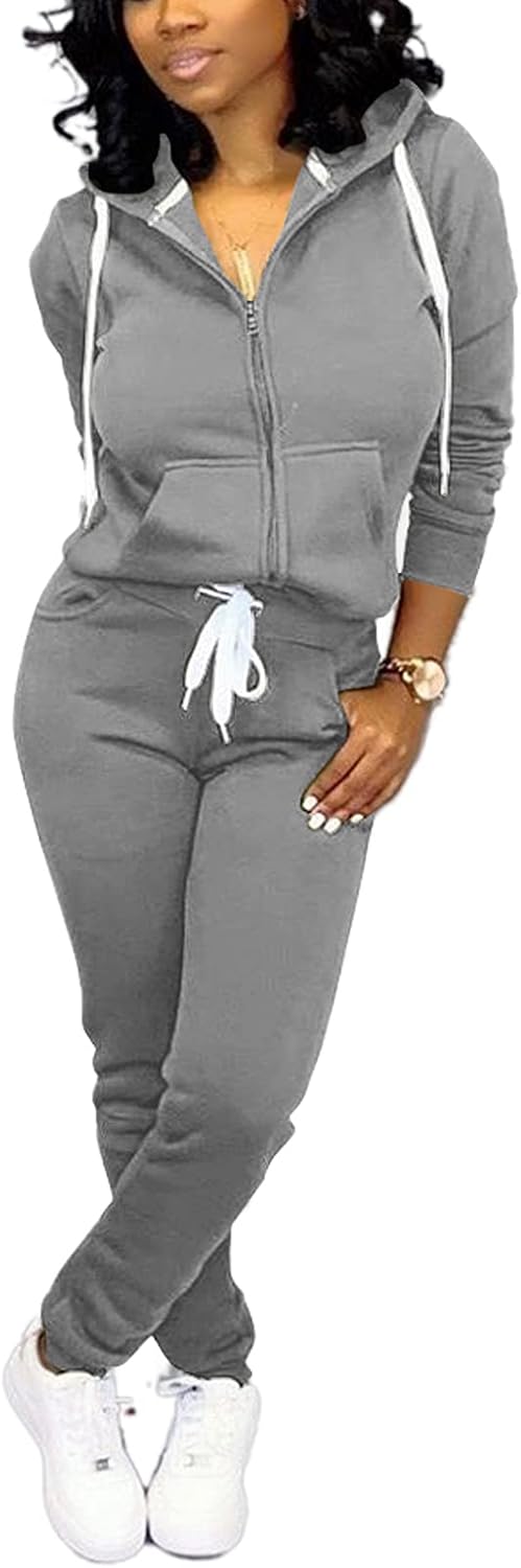 Mrskoala Two Piece Outfits for Women Tracksuit Sweat Suits Workout Sets Loungewear with Pocket