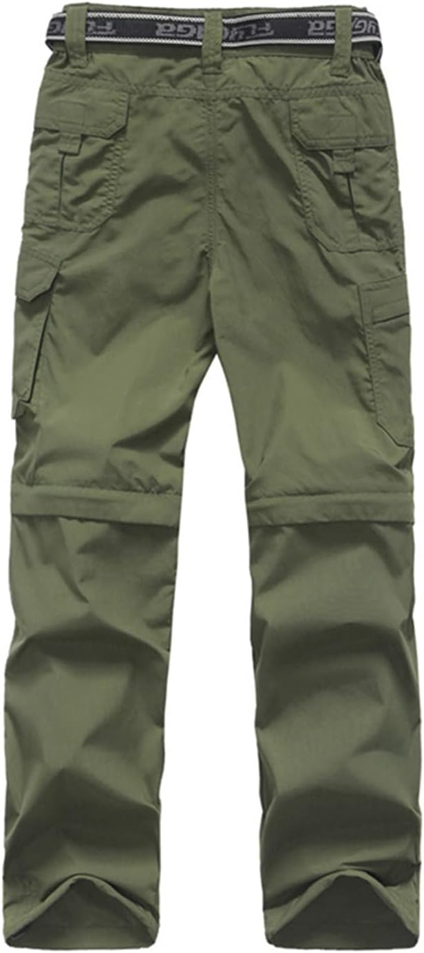 JOMLUN Boy’s Scout Pants Convertible Hiking Quick Dry Zip Off Pants Outdoor Climbing Casual Trouser Kids Youth Cargo Pants