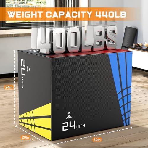 GIKPAL 3-in-1 Foam Plyo Box, Soft Plyometric Jump Box for Home Gym Use
