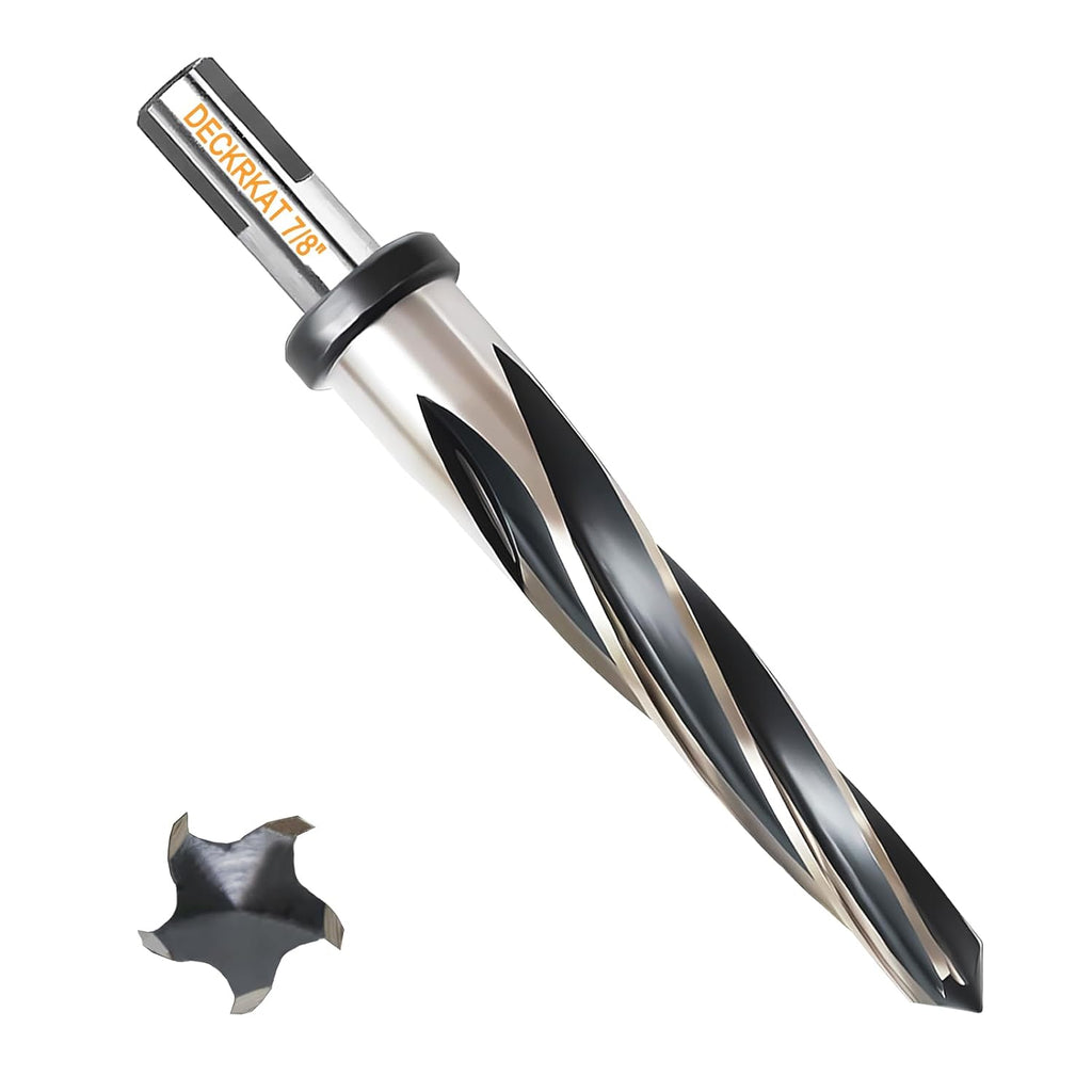 7/8" Reamer Drill Bit for Metal, M2 HSS Taper Reamer for Steel, Alloy, Wood, Plastic to Align, Enlarge Holes – 5-Spiral Flutes, 1/2" Non-Slip Shank, 22mm Car Reamer, Bridge Construction Reamer.