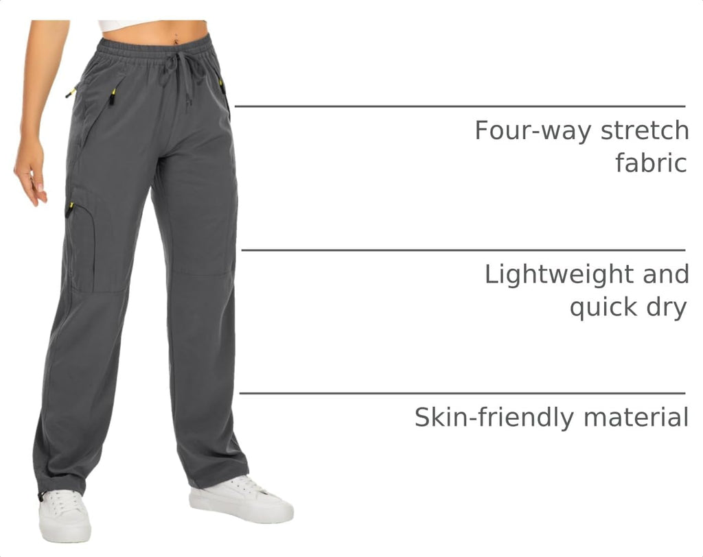 Toomett Women‘s Hiking Cargo Pants UPF 50 Quick Dry with Zipper Pockets