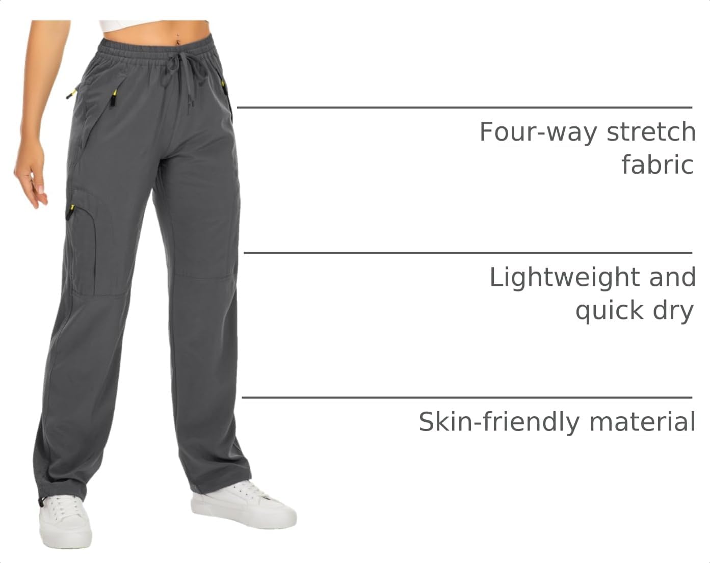 Toomett Women‘s Hiking Cargo Pants UPF 50 Quick Dry with Zipper Pockets