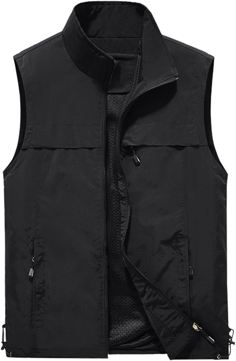 Men's Fishing Vest Utility Casual Lightweight Outdoor Vest Work Fish Photo Travel Sleeveless Jackets Vest