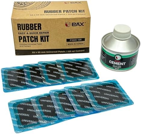 PAX Universal Heavy Duty Tire Patch Kit – 30 Pcs 55x55mm Square Universal Tube & Tire Patches, Includes Cement Glue, for Bike, Motorcycle and Car Tire Repair