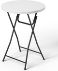 Folding Table, 32 Inch Foldable Cocktail Bar, High Top Round Folding Tables No Assembly, Portable Bistro & Commercial Furniture for Wedding, Banquet, Party, Indoor Outdoor Use