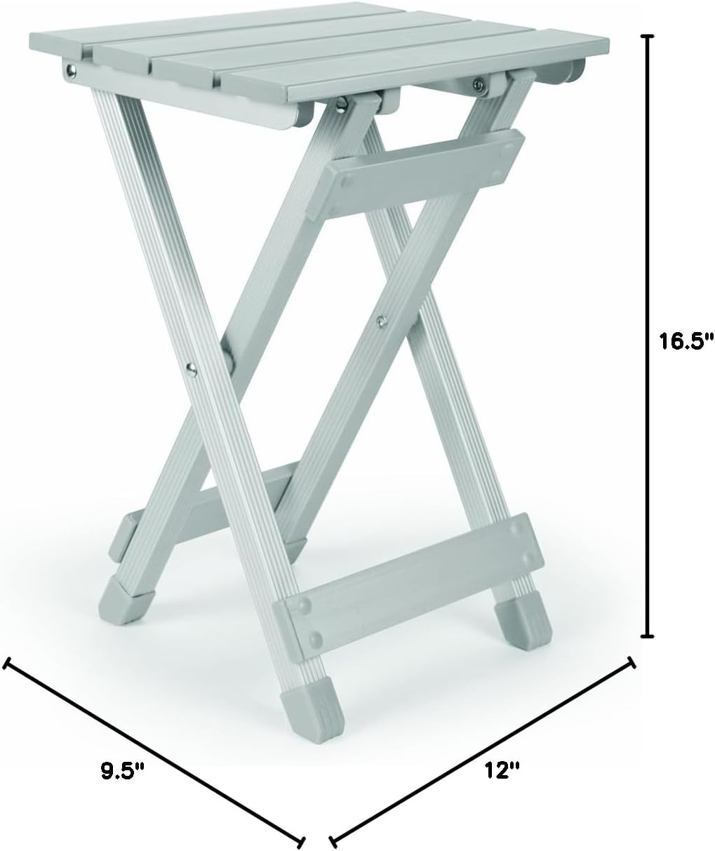 Camco Aluminum Fold-Away Outdoor Side Table for Campsites, Small, 51890