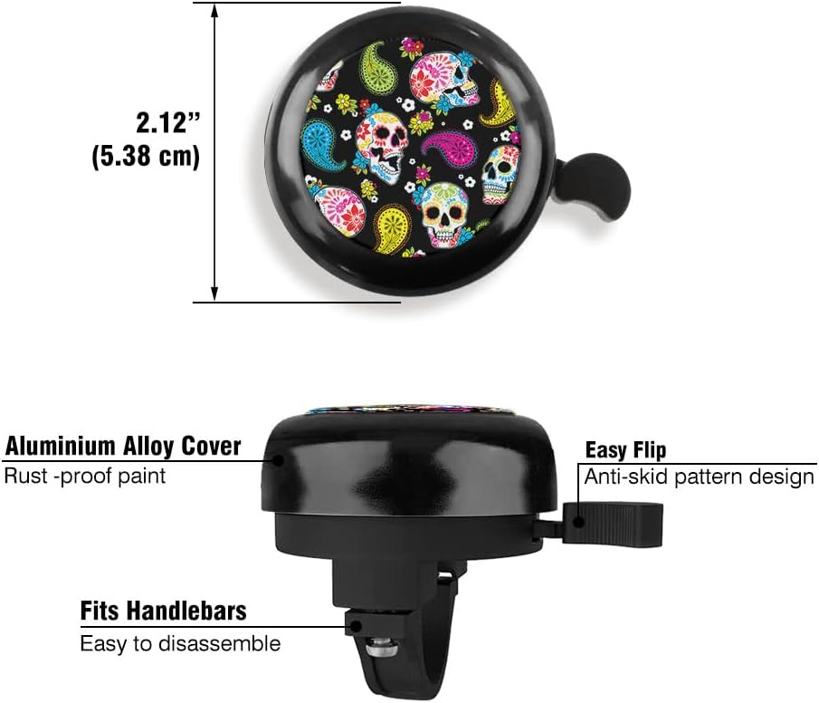 WIRESTER Cute Aluminum Round Bike Bell, Classic Ring Bicycle Bell, Bike Accessories Bell Ring for Adults Kids Girls Boys (Black, Red, Blue, Purple)