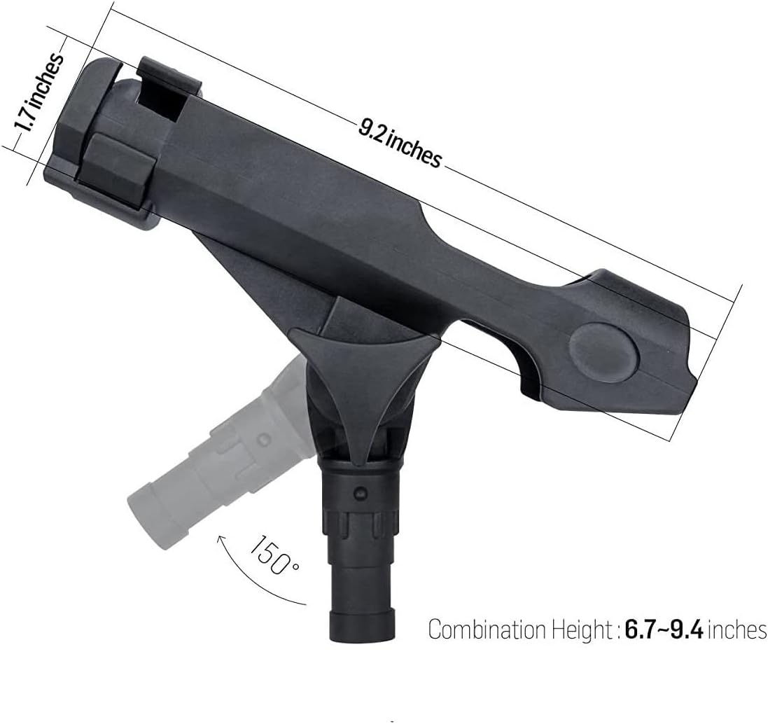 2 Pack Baitcaster/Spinning Rod Holder with Side Deck Mount