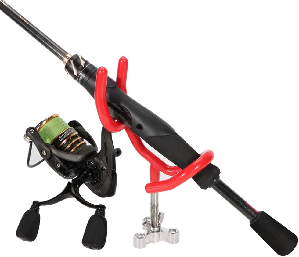 4pcs Sure Grip Steel Boat Rod Holder 20 Degree PVC Coated Steel Wire Fishing Pole Holder (Red)