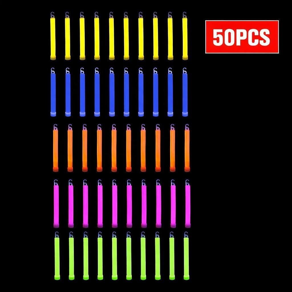 novelinks 50 Pack 6 Inch Glow Sticks Bulk Party Pack for Kids and Adults