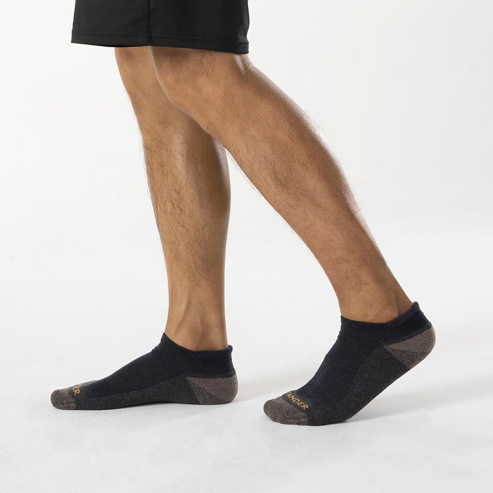 WANDER Merino Wool Ankle Running Hiking Socks Lightweight No Show 3 Pairs