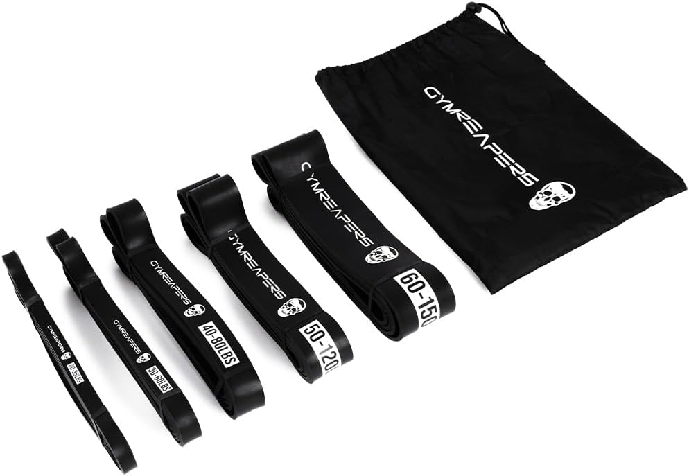 Gymreapers Resistance Bands for Working Out – Elastic Pull Up Exercise Assistance Bands Set for Powerlifting, Stretching, WOD, Strength Training – for Men & Women